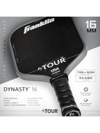 FRANKLIN FS Tour Dynasty 16mm Pickleball Paddle - GRAY