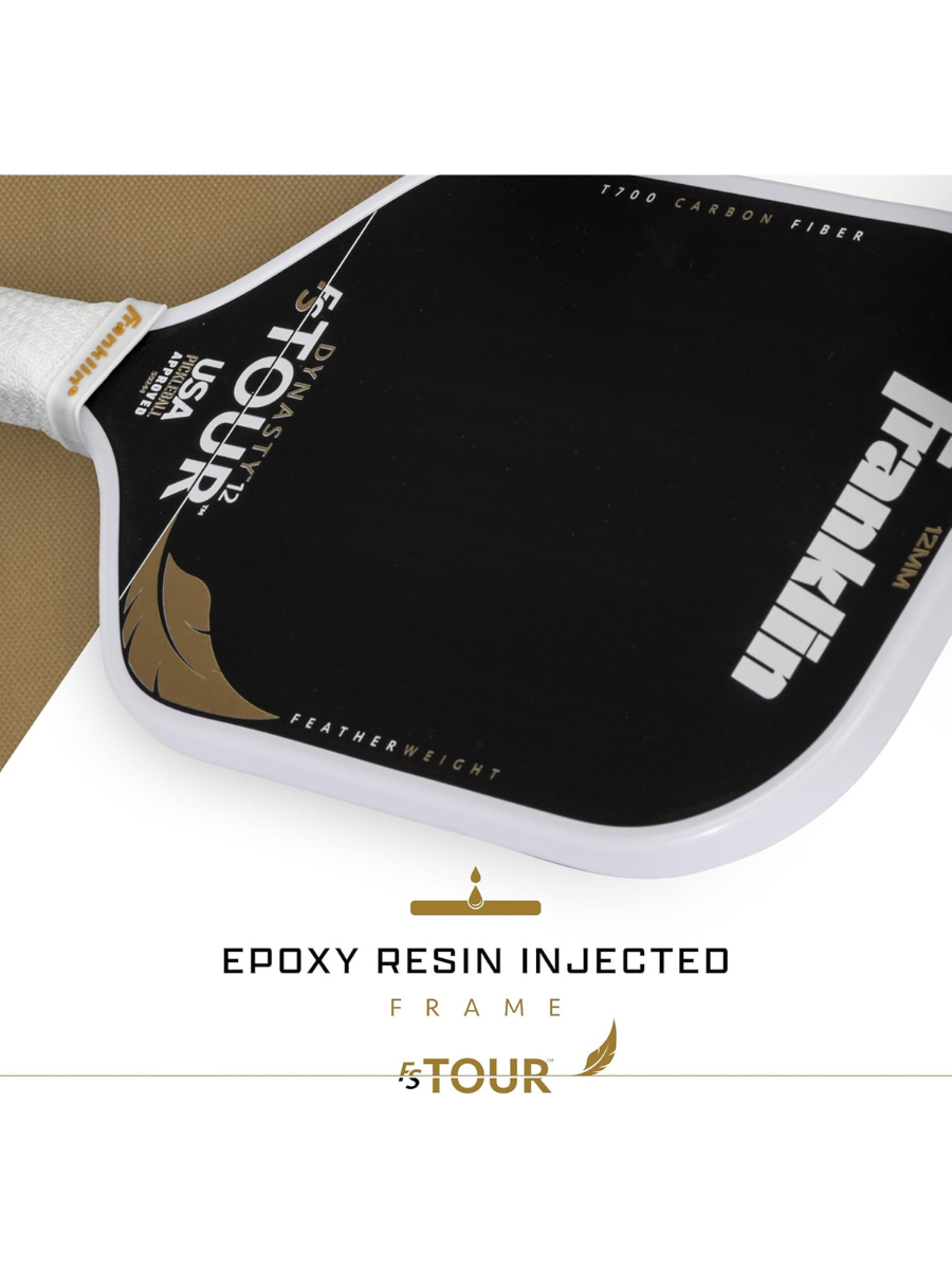 FRANKLIN FS Tour Featherweight Dynasty 12mm Pickleball Paddle - White