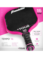 FRANKLIN FS Tour Tempo 16mm Pickleball Paddle - PINK